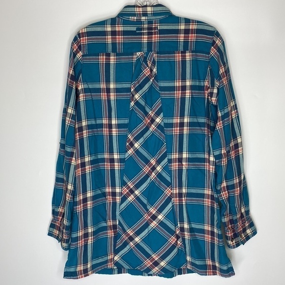 Duluth Trading Blue Pullover Flannel Shirt Size Small - Picture 2 of 6
